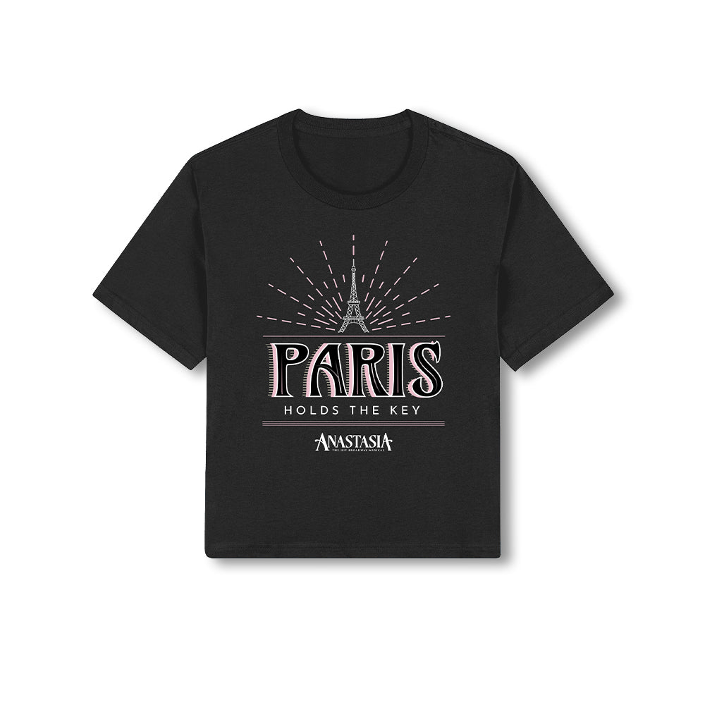Anastasia Australia Black Paris Holds the Key Crop Tee