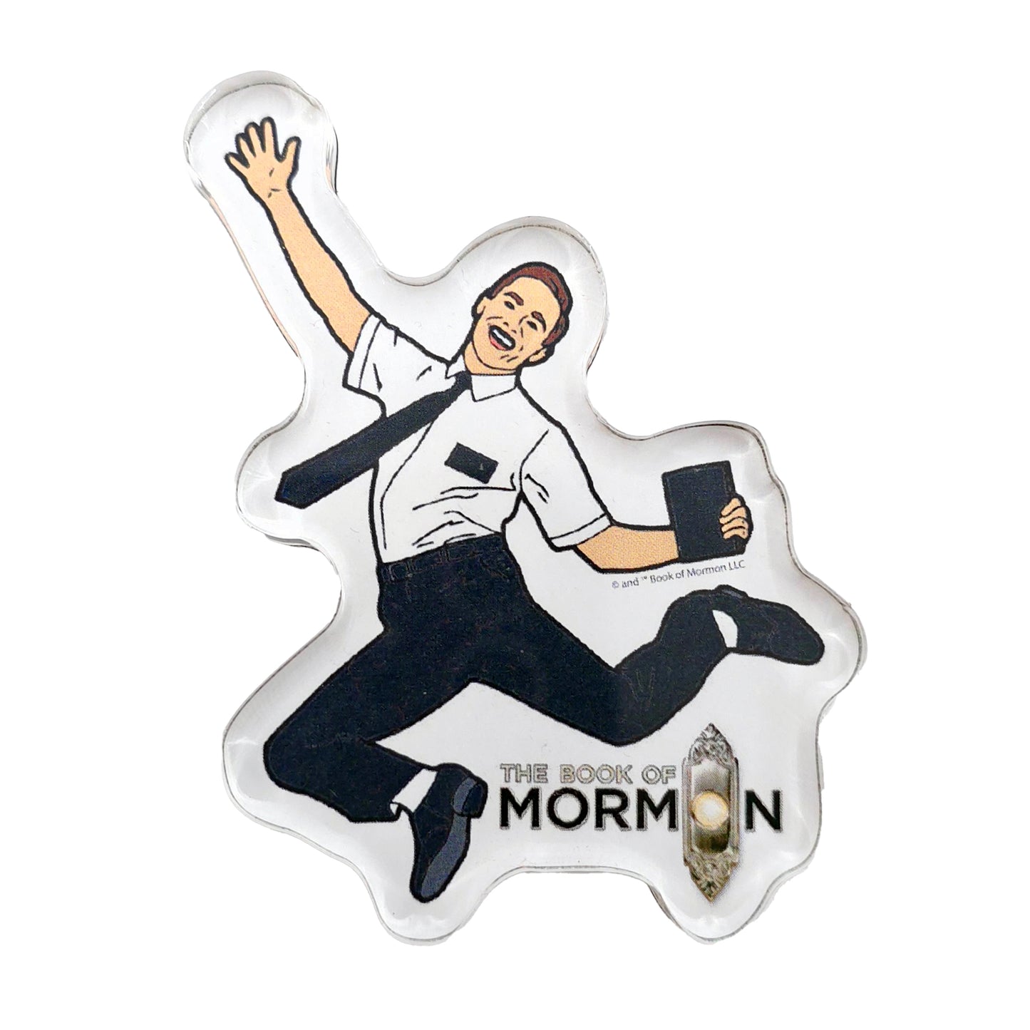 Book of Mormon Jumping Mormon Acrylic Magnet