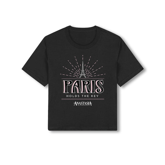 Anastasia Australia Black Paris Holds the Key  Crop Tee